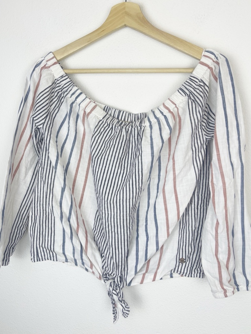 Roxy Striped Off Shoulder Blouse S